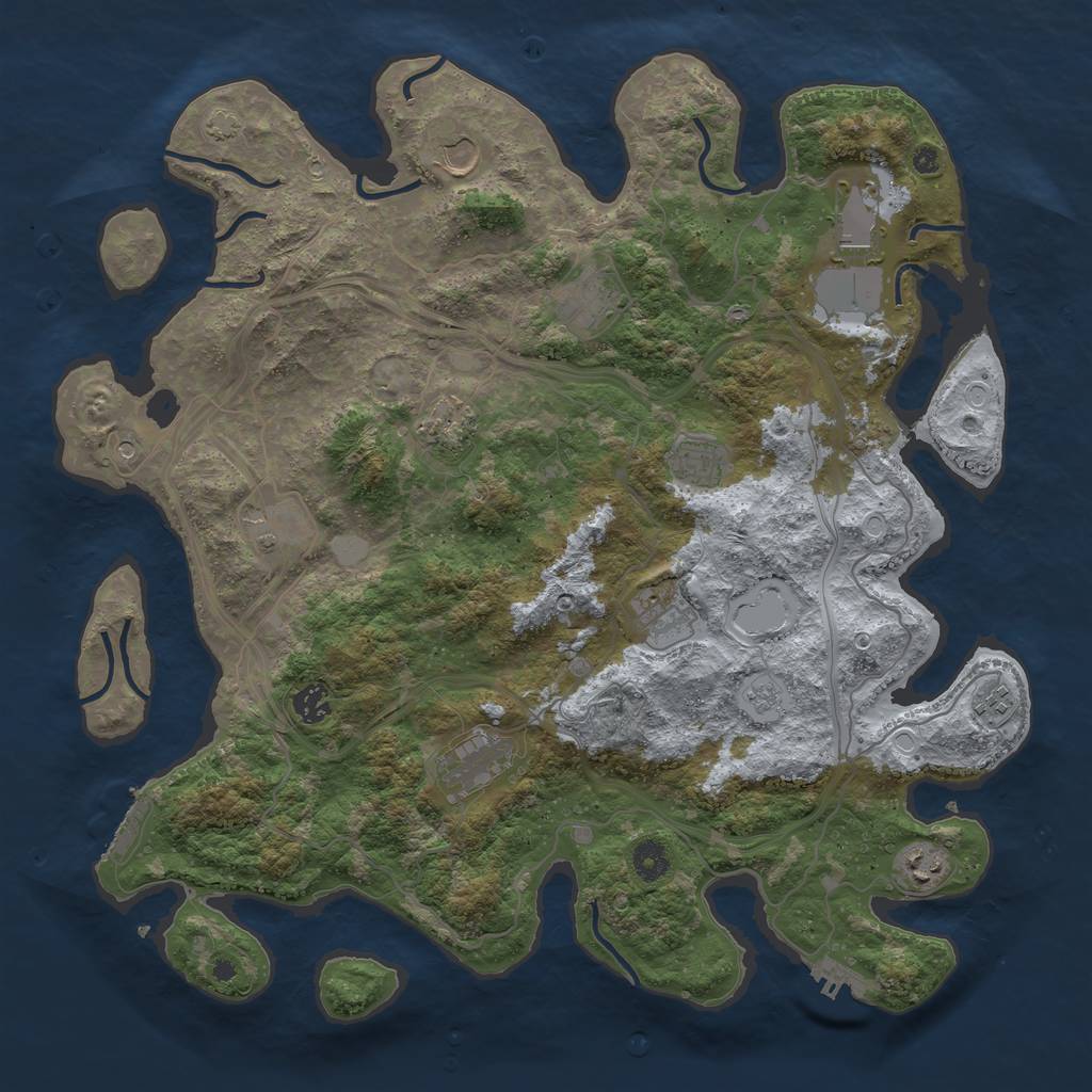 Rust Map: Procedural Map, Size: 4250, Seed: 1142369340, 19 Monuments