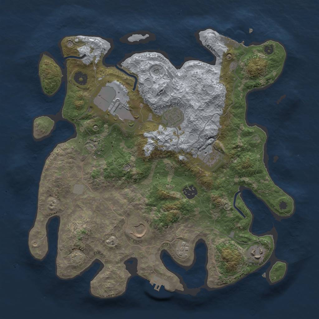 Rust Map: Procedural Map, Size: 3500, Seed: 1775980409, 15 Monuments