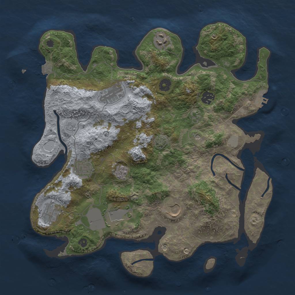 Rust Map: Procedural Map, Size: 3500, Seed: 19632504, 15 Monuments