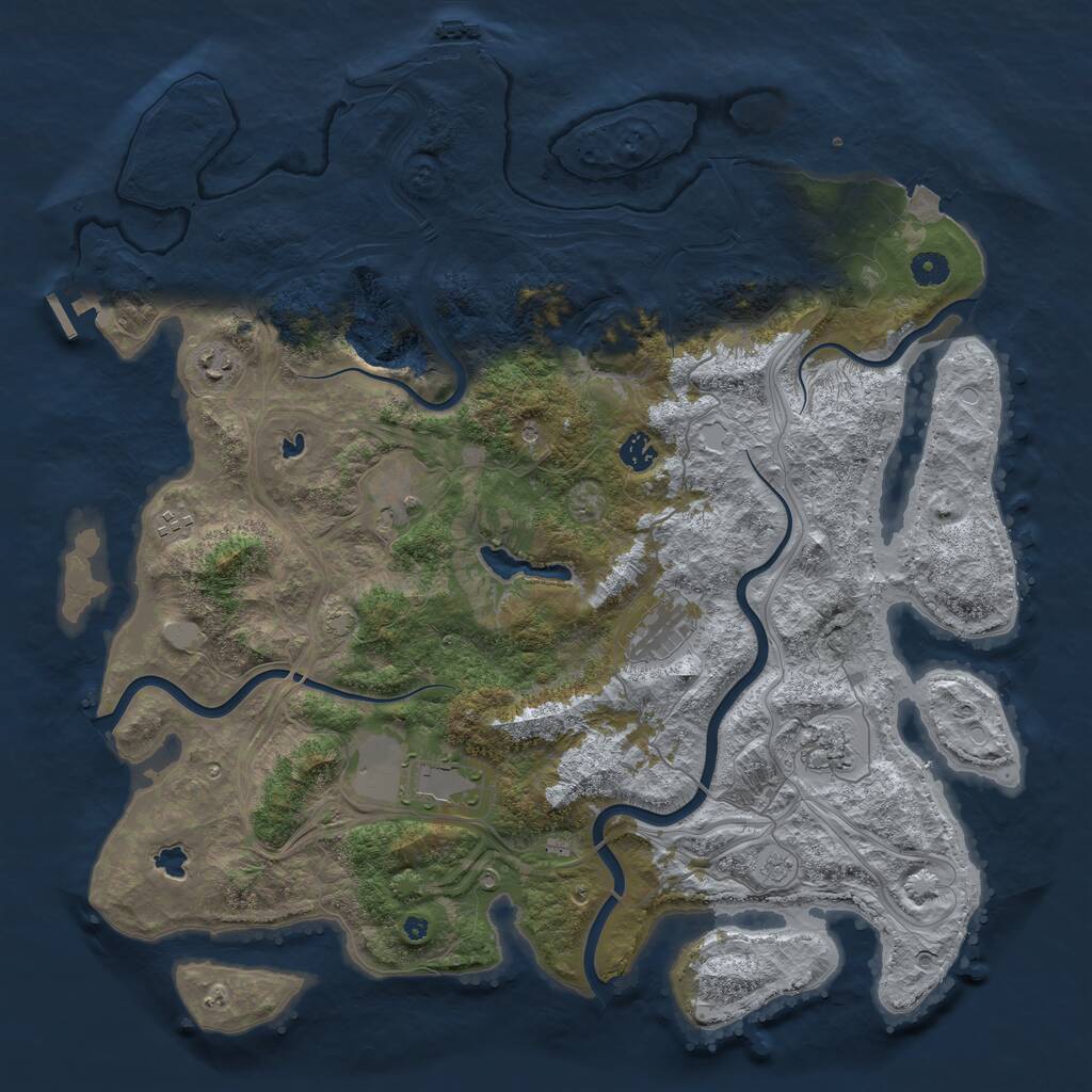 Rust Map: Procedural Map, Size: 4500, Seed: 1802262344, 13 Monuments