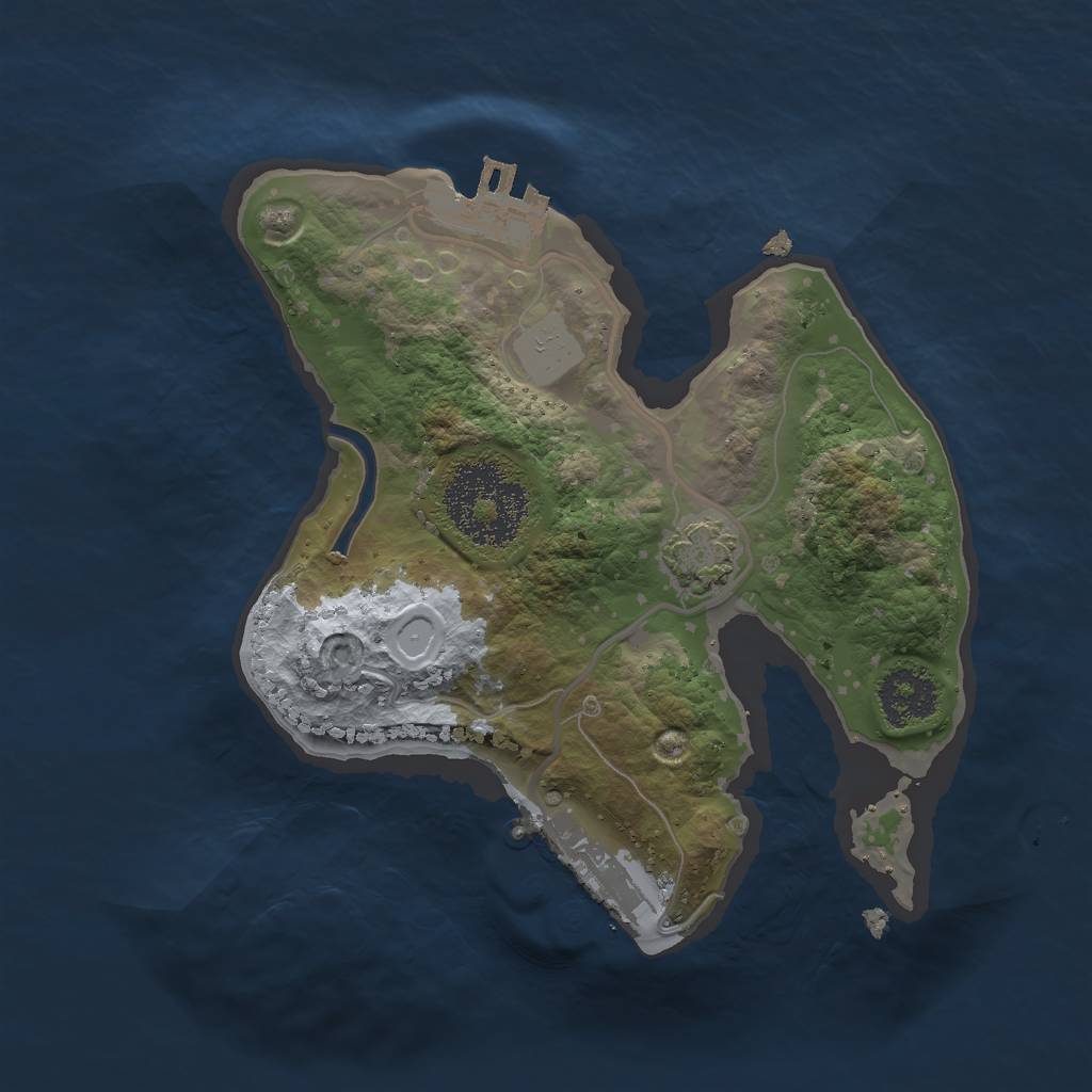 Rust Map: Procedural Map, Size: 1950, Seed: 334443, 6 Monuments