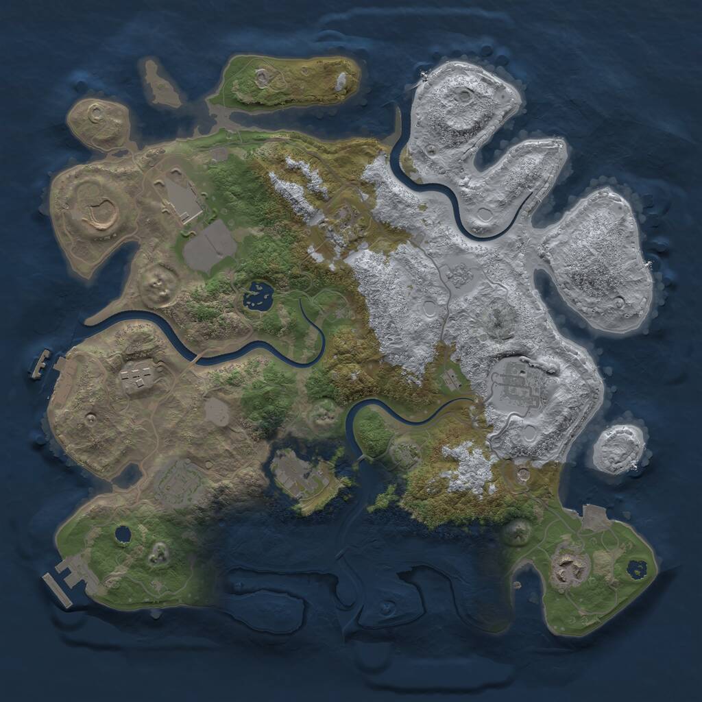 Rust Map: Procedural Map, Size: 3500, Seed: 994070903, 15 Monuments