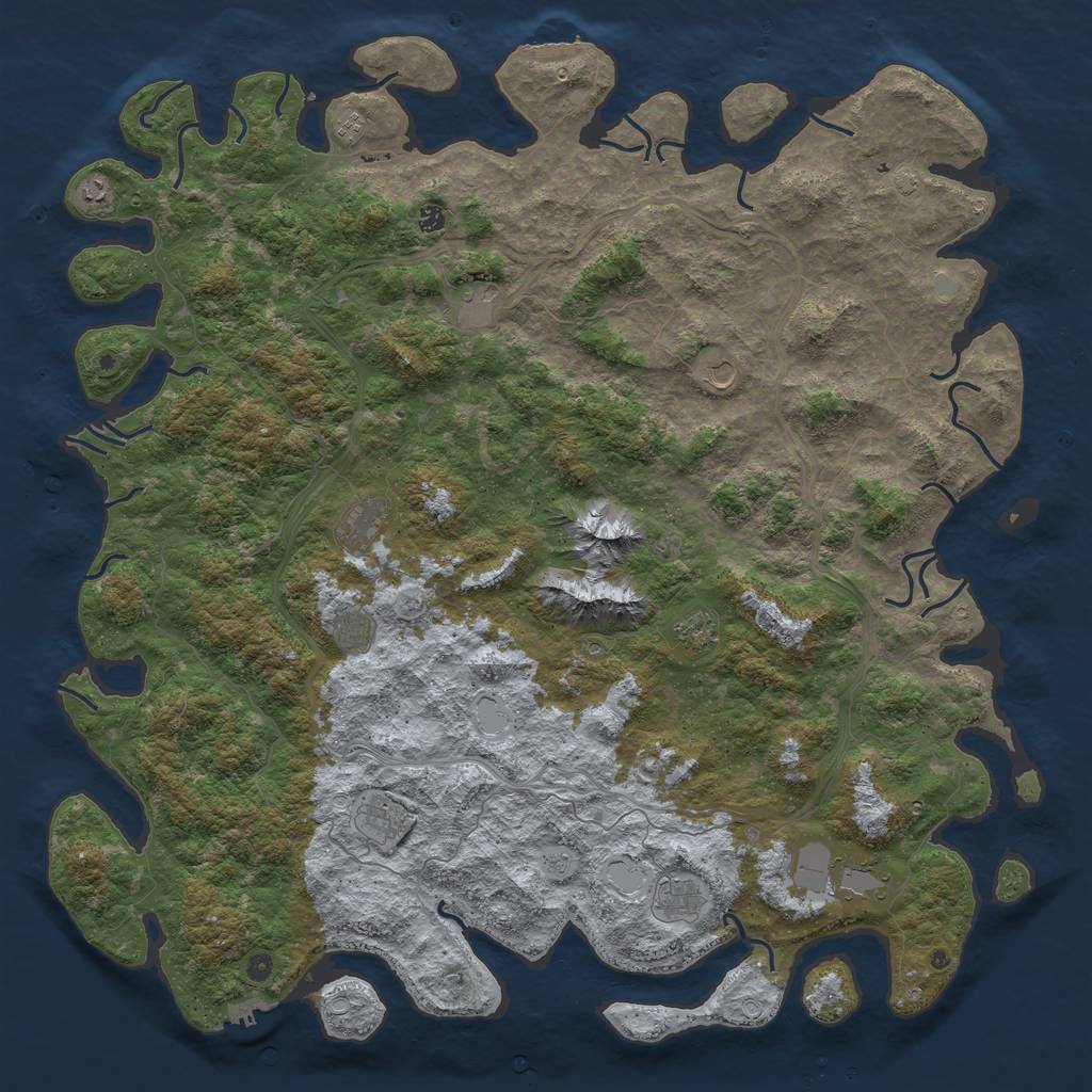 Rust Map: Procedural Map, Size: 6000, Seed: 21031979, 19 Monuments