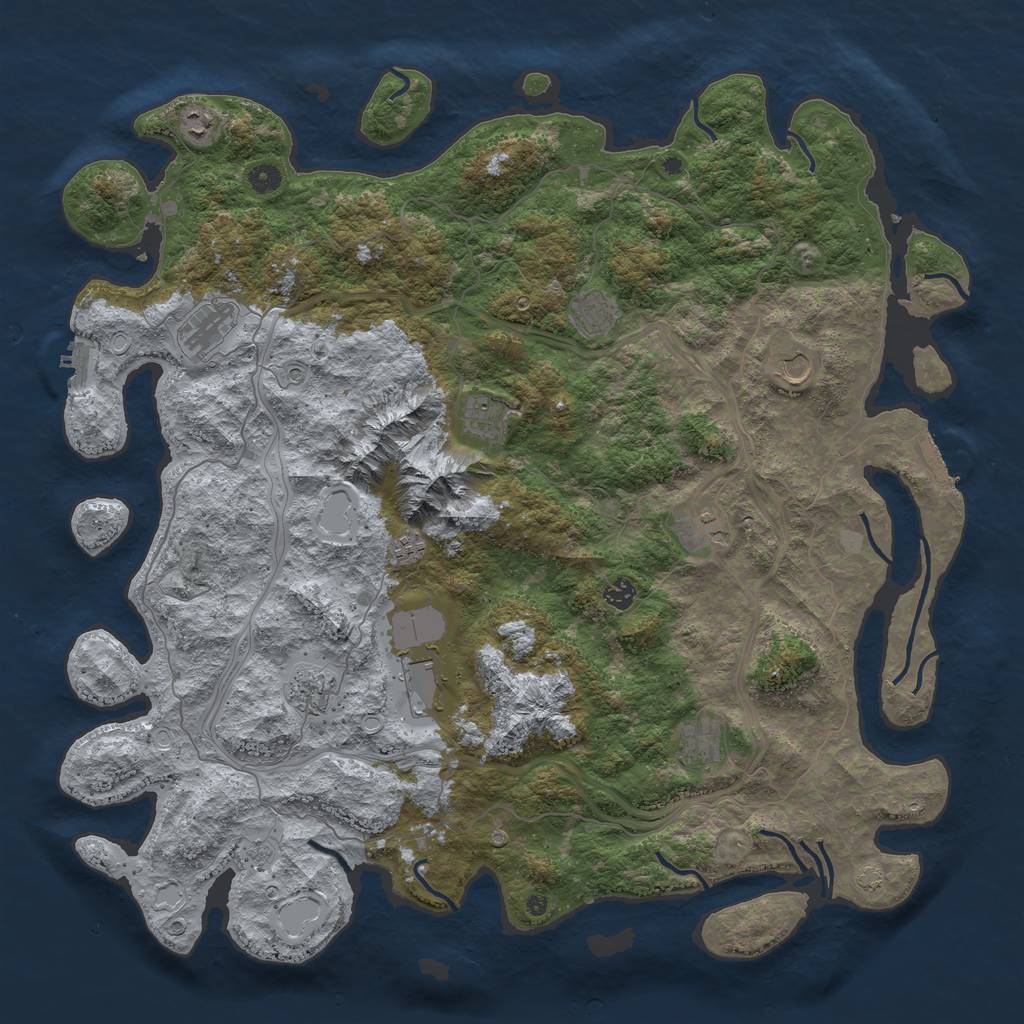 Rust Map: Procedural Map, Size: 5000, Seed: 59001608, 19 Monuments