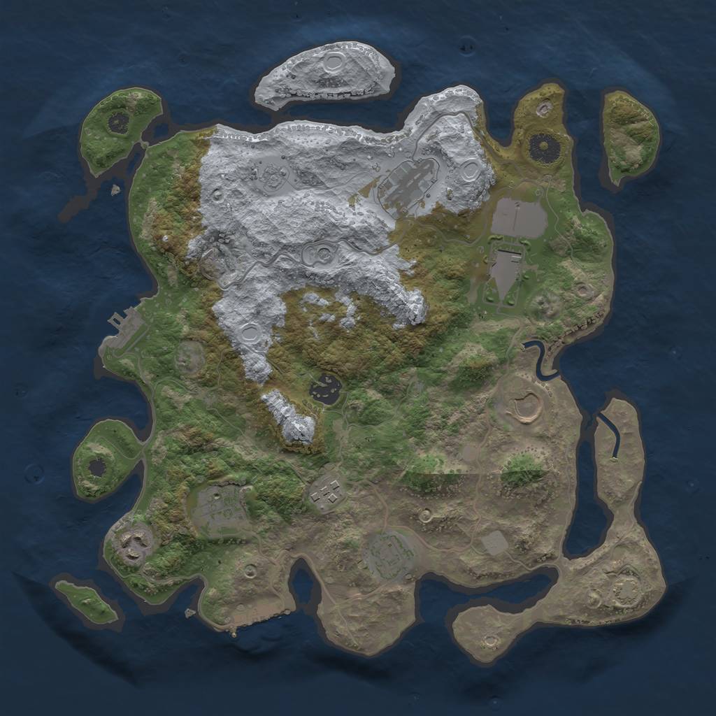 Rust Map: Procedural Map, Size: 3500, Seed: 603742362, 16 Monuments
