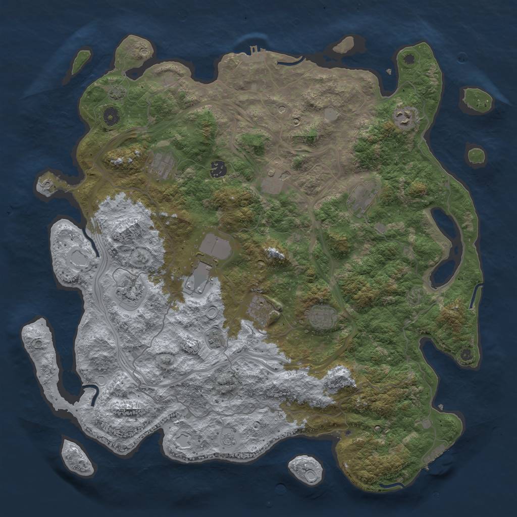 Rust Map: Procedural Map, Size: 4500, Seed: 2035748902, 18 Monuments