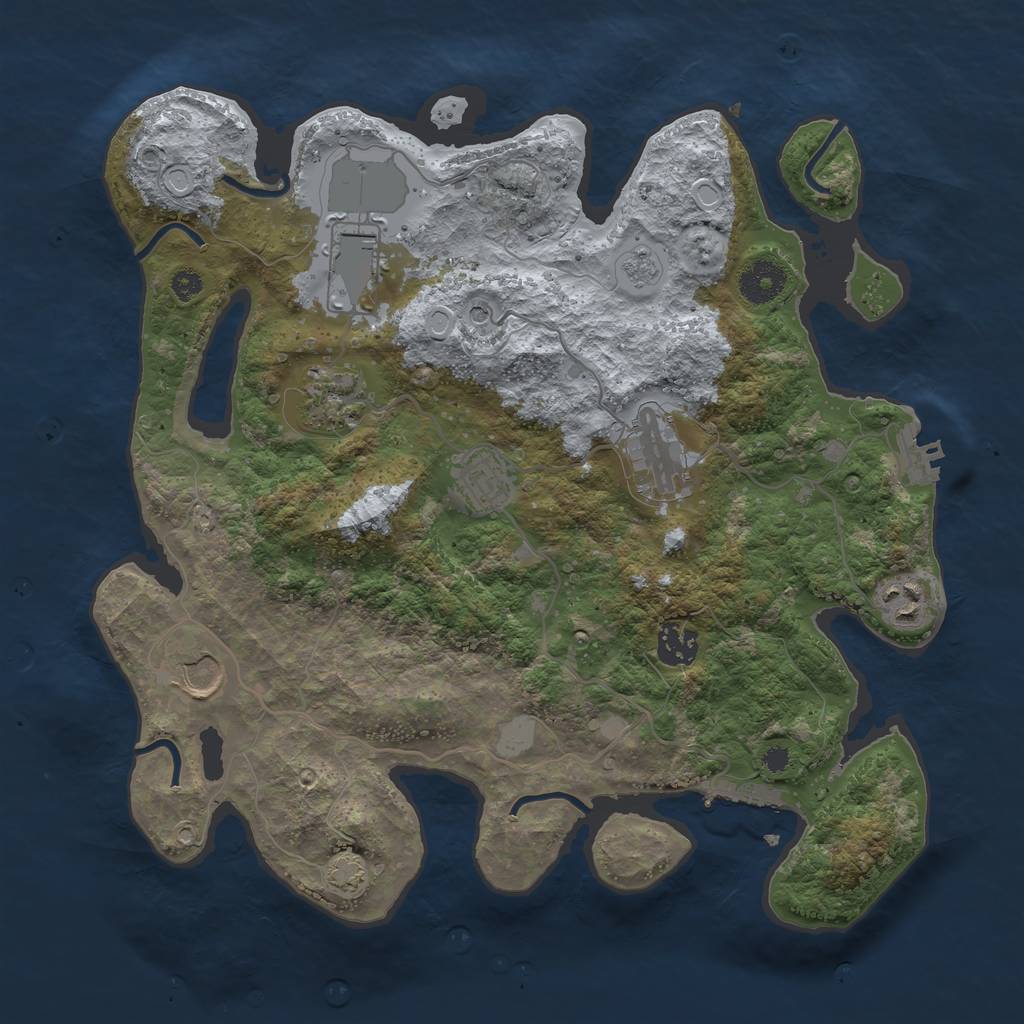 Rust Map: Procedural Map, Size: 3500, Seed: 297050712, 15 Monuments