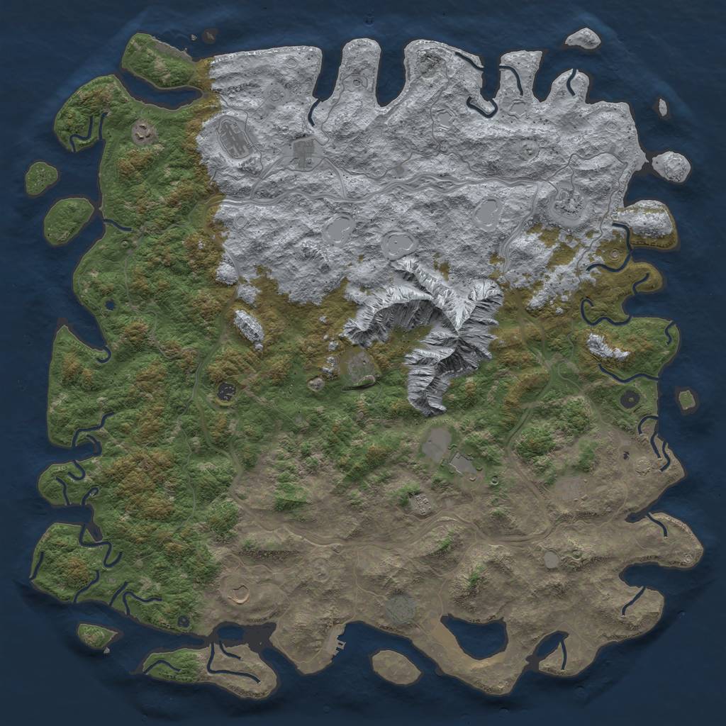 Rust Map: Procedural Map, Size: 6000, Seed: 1022860319, 19 Monuments