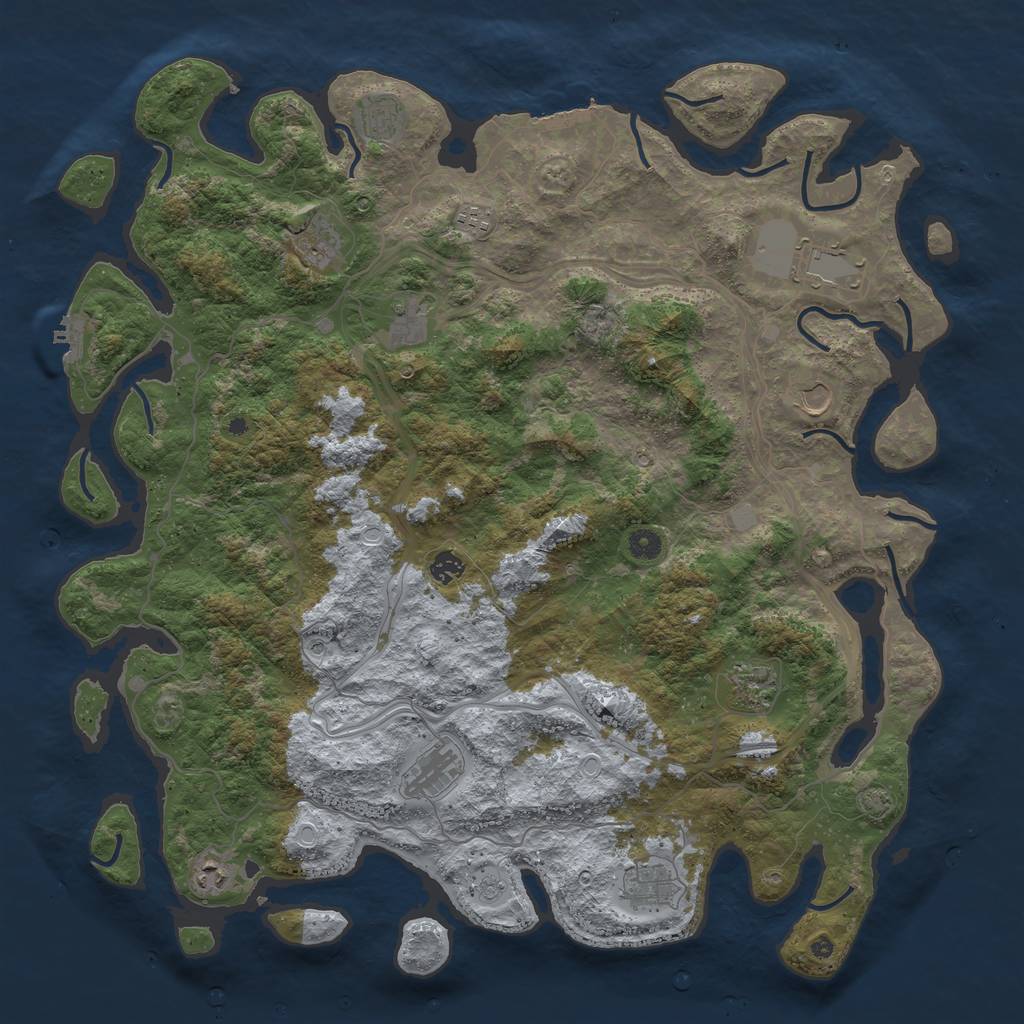 Rust Map: Procedural Map, Size: 4800, Seed: 8758633, 19 Monuments