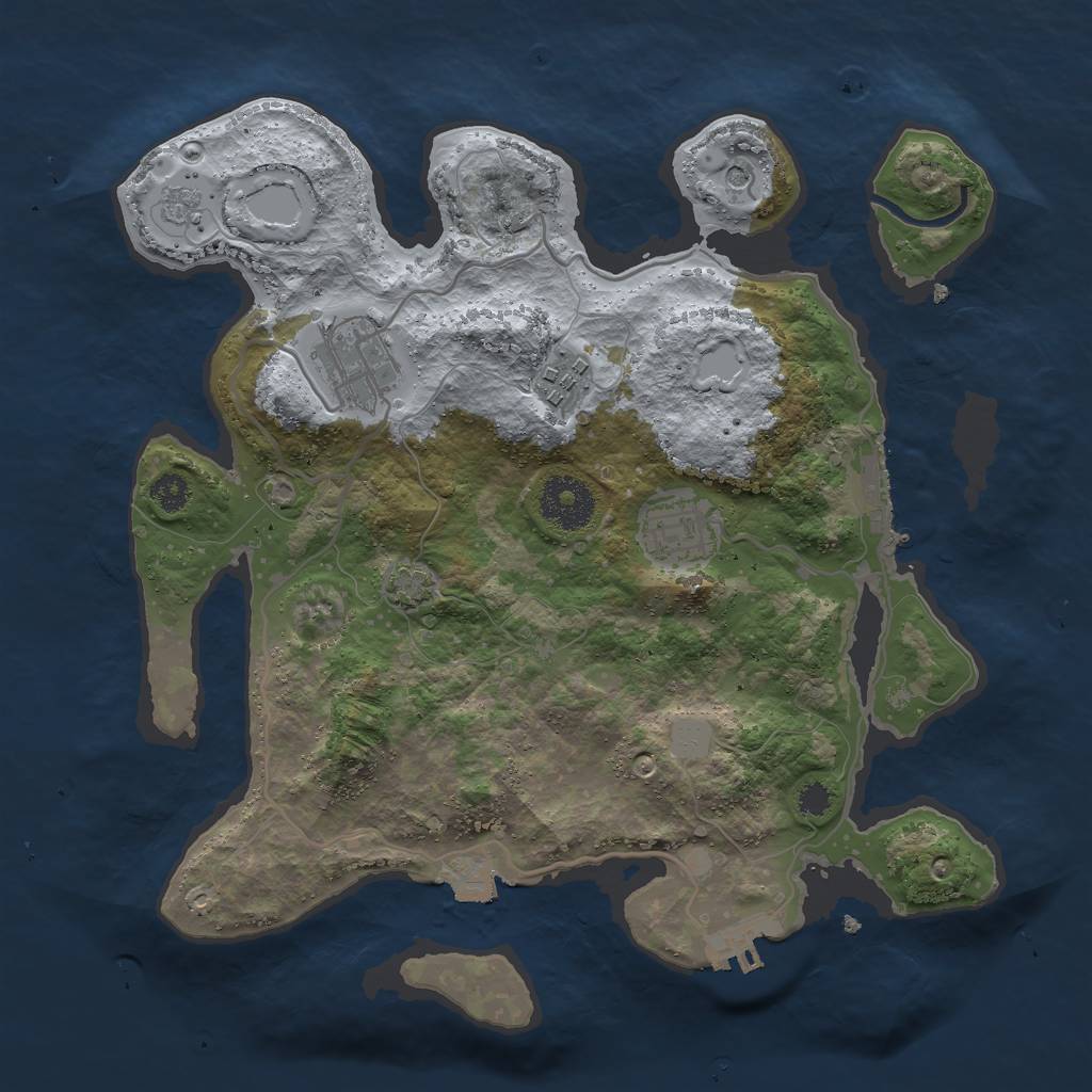 Rust Map: Procedural Map, Size: 3000, Seed: 8988950, 11 Monuments
