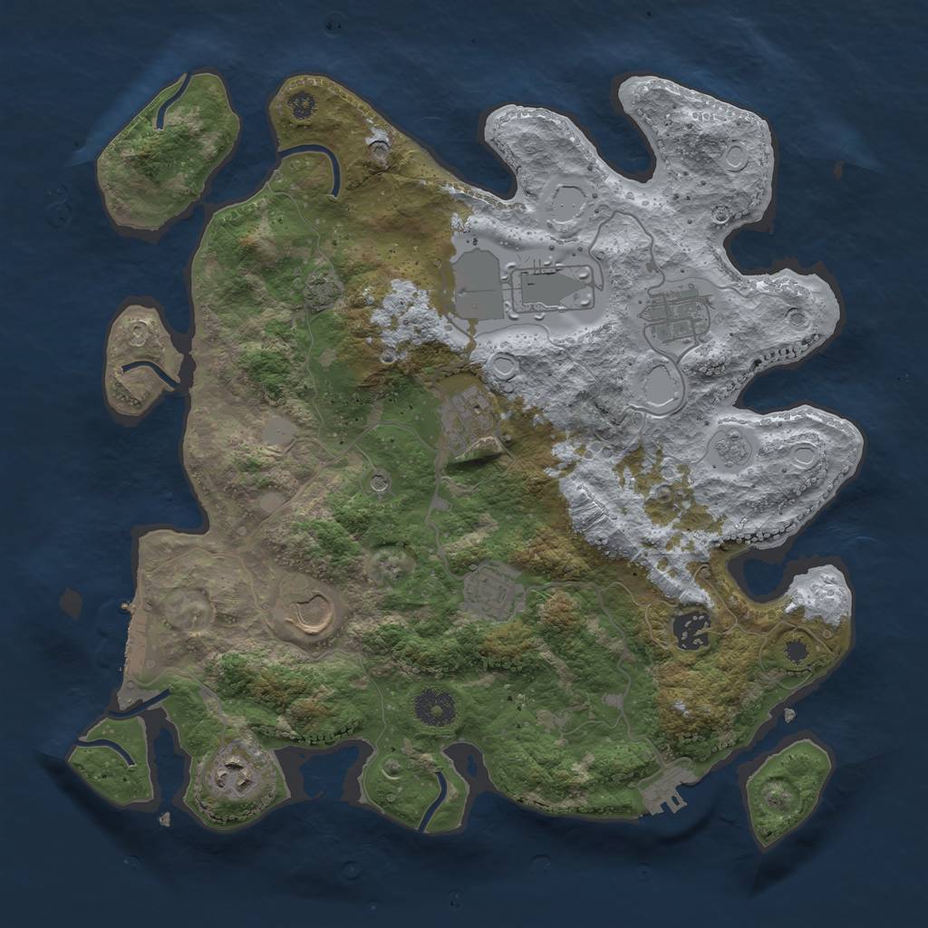 Rust Map: Procedural Map, Size: 3500, Seed: 1810367637, 15 Monuments
