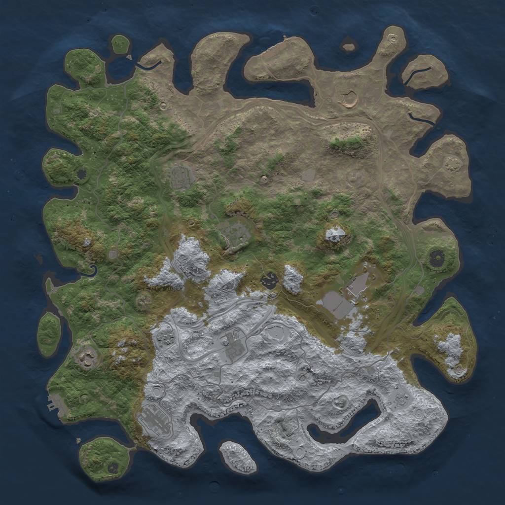 Rust Map: Procedural Map, Size: 4500, Seed: 15120027, 17 Monuments