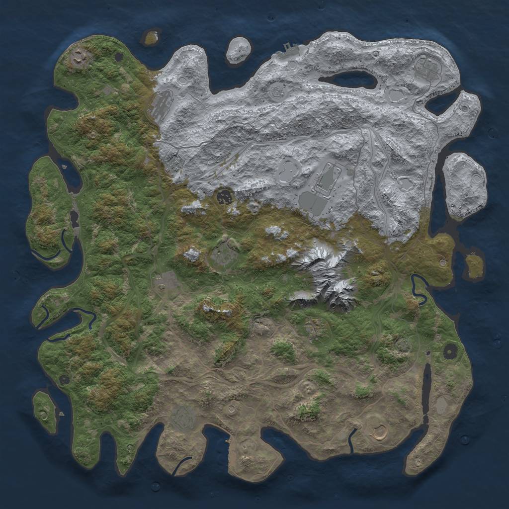 Rust Map: Procedural Map, Size: 5000, Seed: 49950011, 19 Monuments