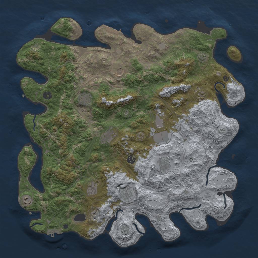 Rust Map: Procedural Map, Size: 4500, Seed: 1202190905, 19 Monuments