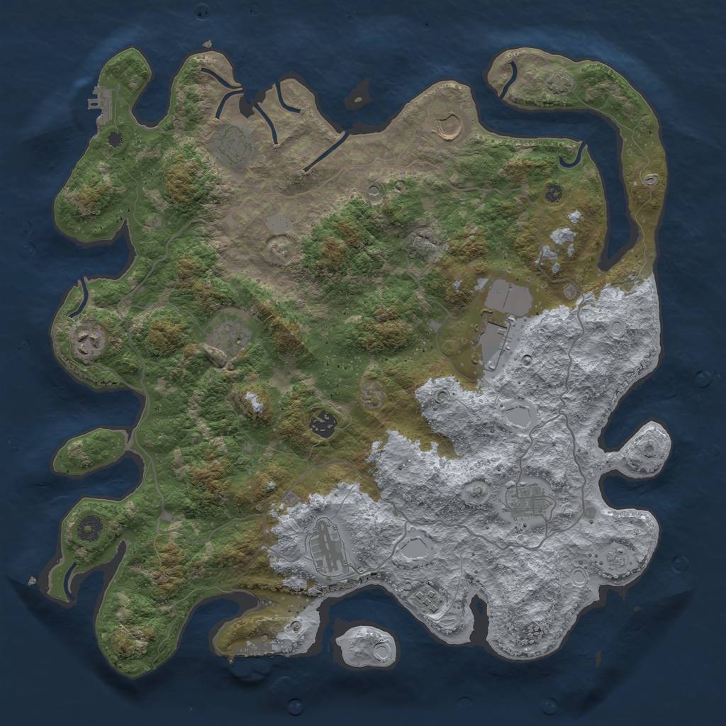 Rust Map: Procedural Map, Size: 4200, Seed: 165325265, 17 Monuments