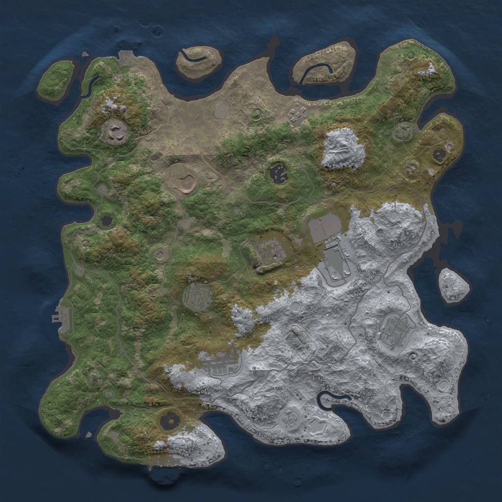 Rust Map: Procedural Map, Size: 4000, Seed: 1541800595, 17 Monuments