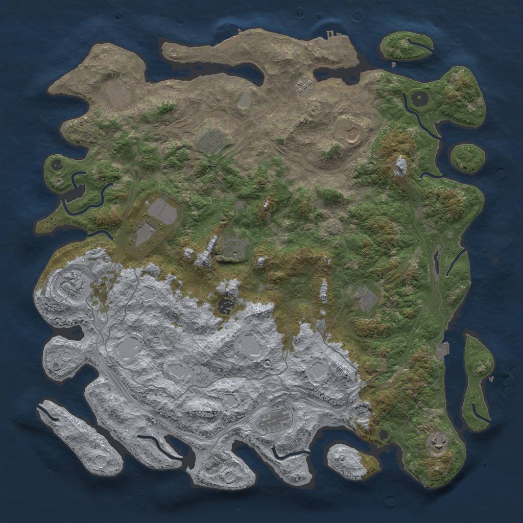 Rust Map: Procedural Map, Size: 4800, Seed: 1029348657, 19 Monuments