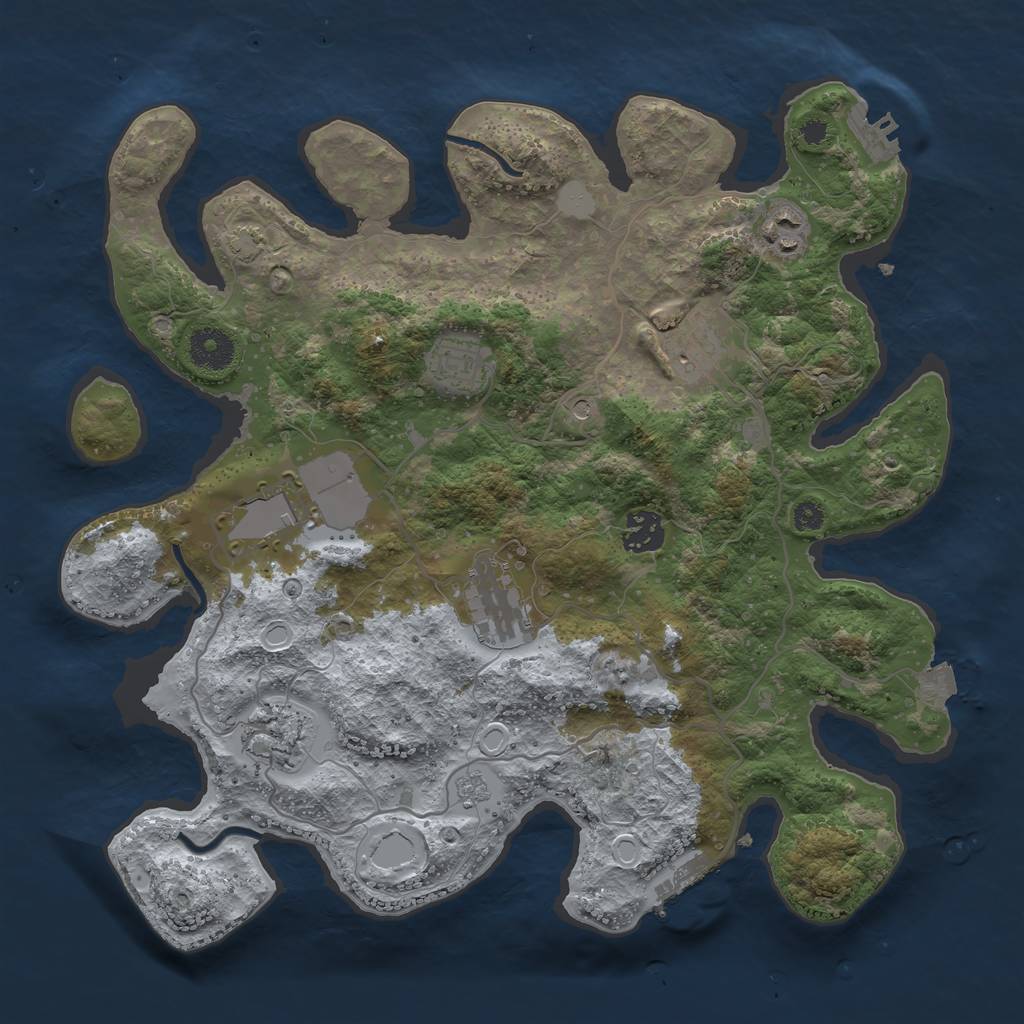 Rust Map: Procedural Map, Size: 3500, Seed: 23263259, 15 Monuments