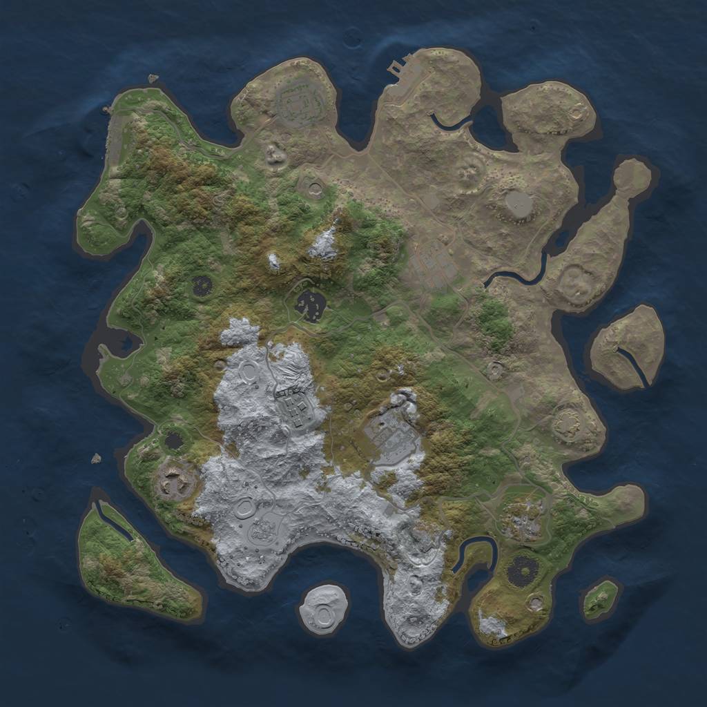 Rust Map: Procedural Map, Size: 3450, Seed: 93323206, 15 Monuments