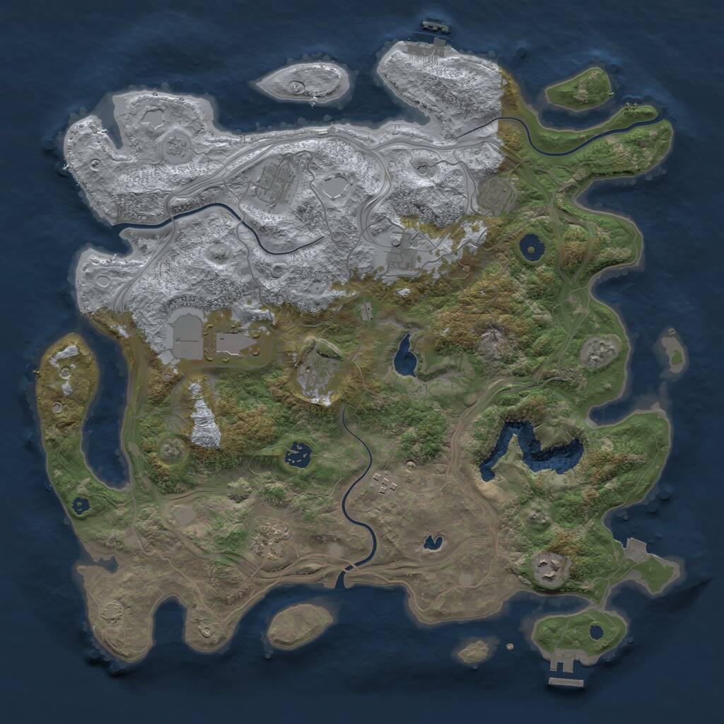 Rust Map: Procedural Map, Size: 4250, Seed: 45938761, 15 Monuments