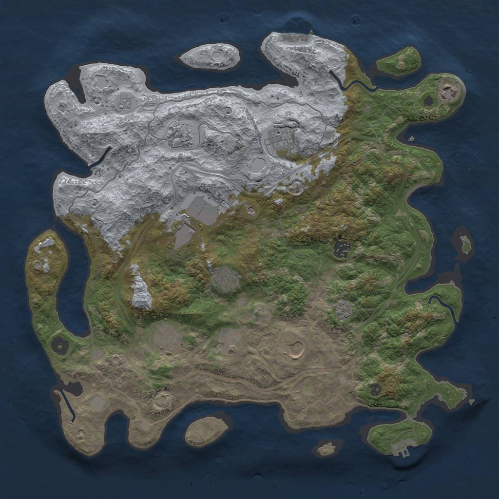 Rust Map: Procedural Map, Size: 4250, Seed: 45938761, 18 Monuments