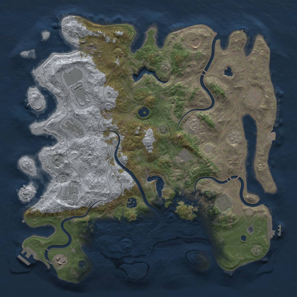 Rust Map: Procedural Map, Size: 4250, Seed: 2036528336, 17 Monuments