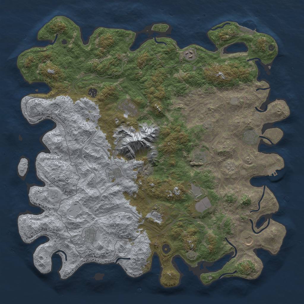 Rust Map: Procedural Map, Size: 5000, Seed: 423798603, 19 Monuments