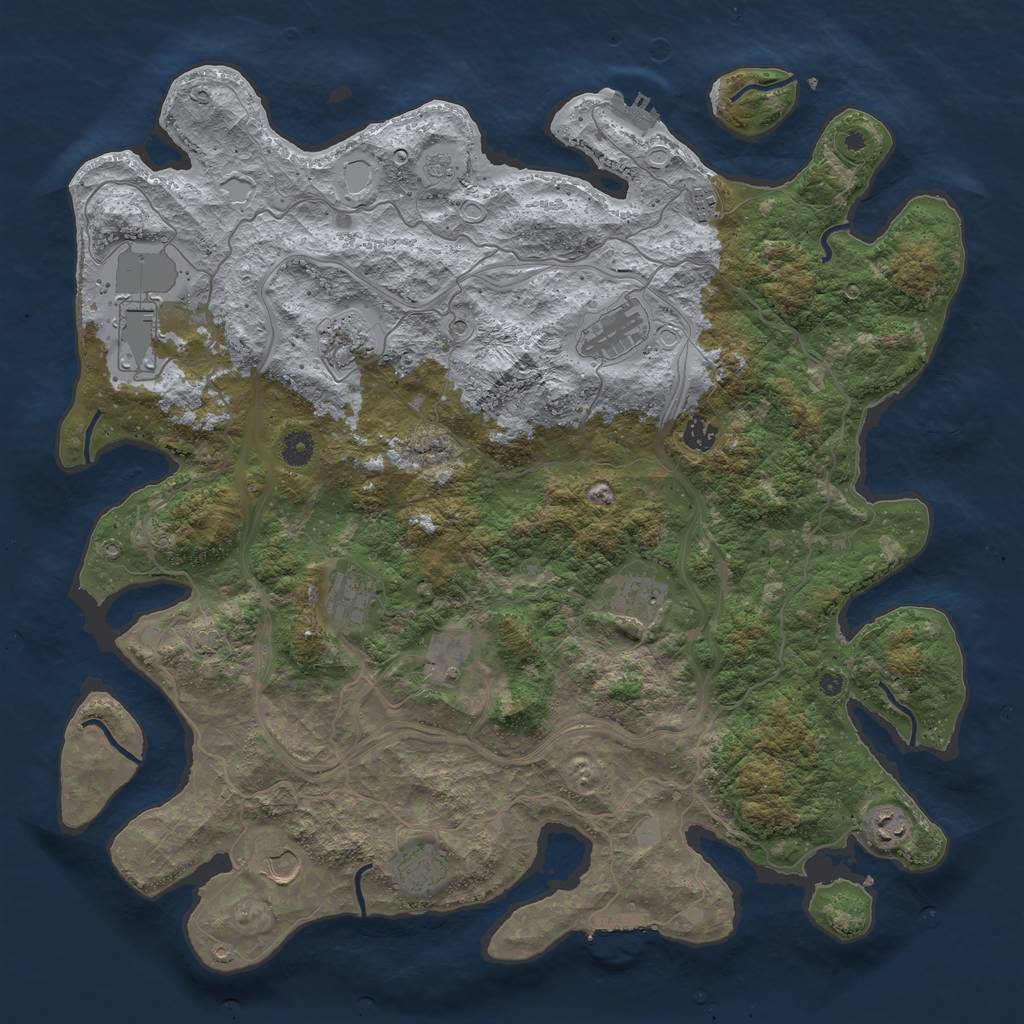 Rust Map: Procedural Map, Size: 4500, Seed: 510600, 19 Monuments