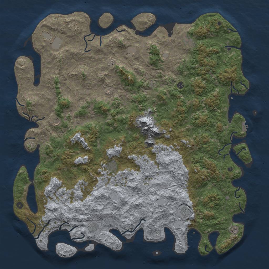 Rust Map: Procedural Map, Size: 6000, Seed: 1789182736, 19 Monuments