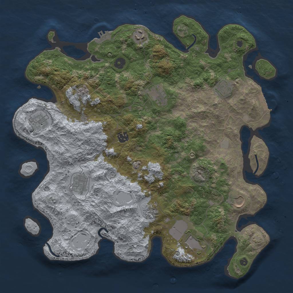 Rust Map: Procedural Map, Size: 3900, Seed: 97508176, 18 Monuments