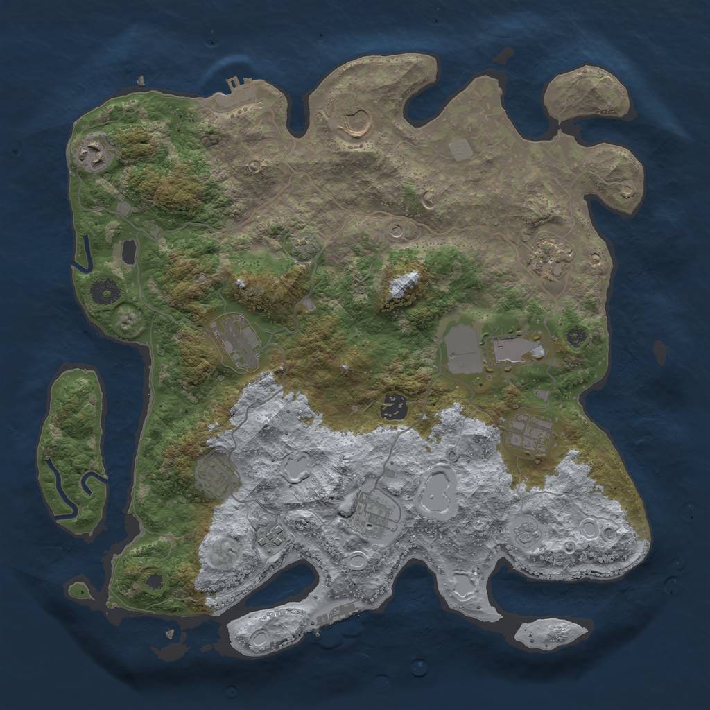 Rust Map: Procedural Map, Size: 3800, Seed: 18201901, 18 Monuments