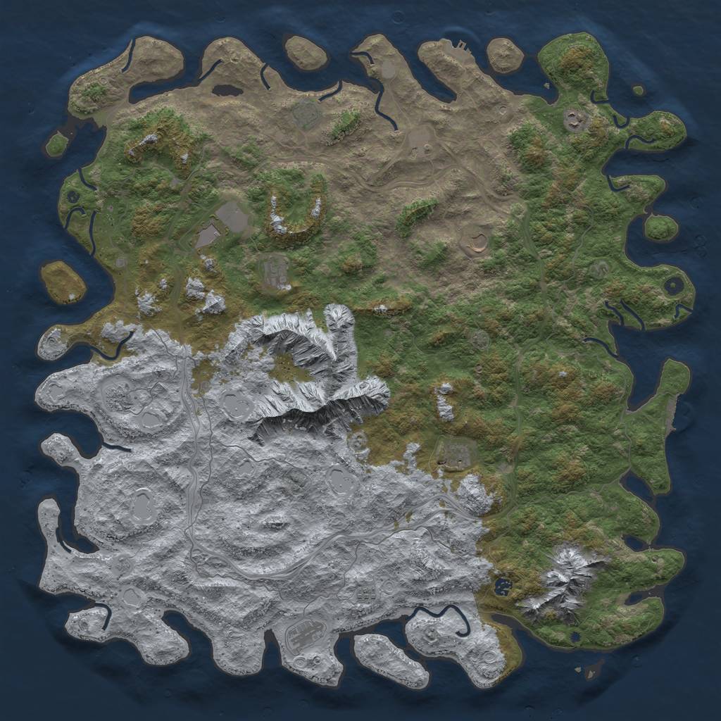 Rust Map: Procedural Map, Size: 6000, Seed: 6520, 19 Monuments