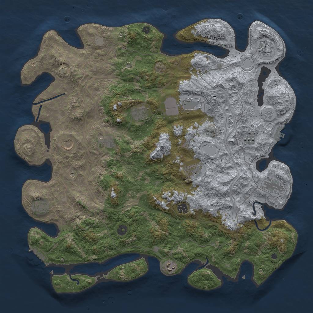 Rust Map: Procedural Map, Size: 4500, Seed: 110367729, 19 Monuments