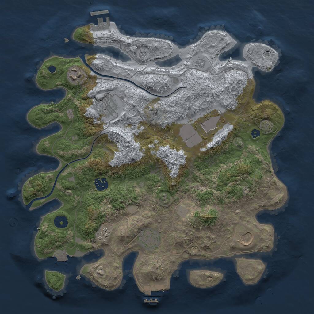 Rust Map: Procedural Map, Size: 3500, Seed: 89618135, 13 Monuments