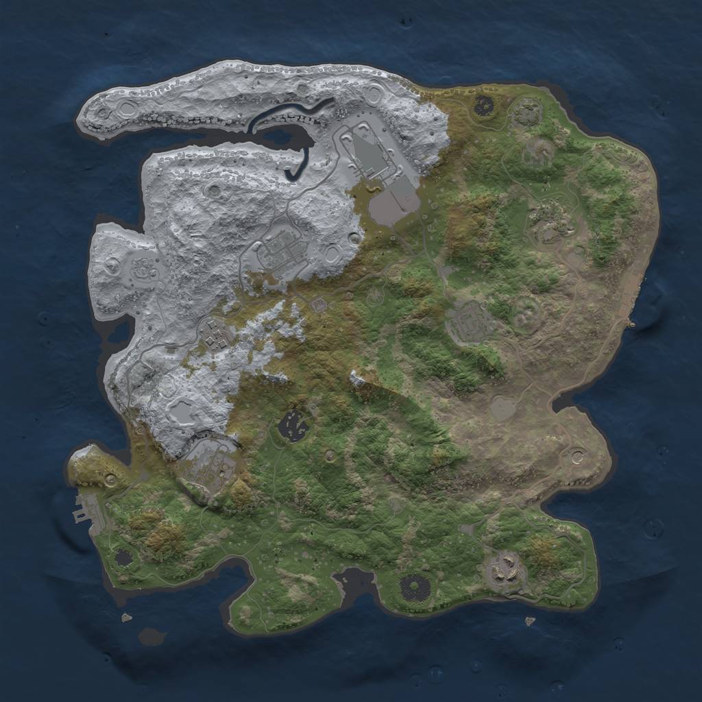 Rust Map: Procedural Map, Size: 3550, Seed: 1450962, 16 Monuments