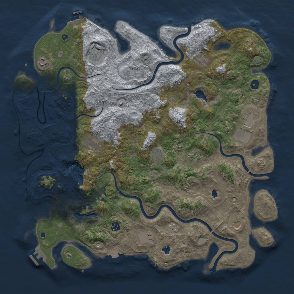 Rust Map: Procedural Map, Size: 4800, Seed: 1657143925, 17 Monuments