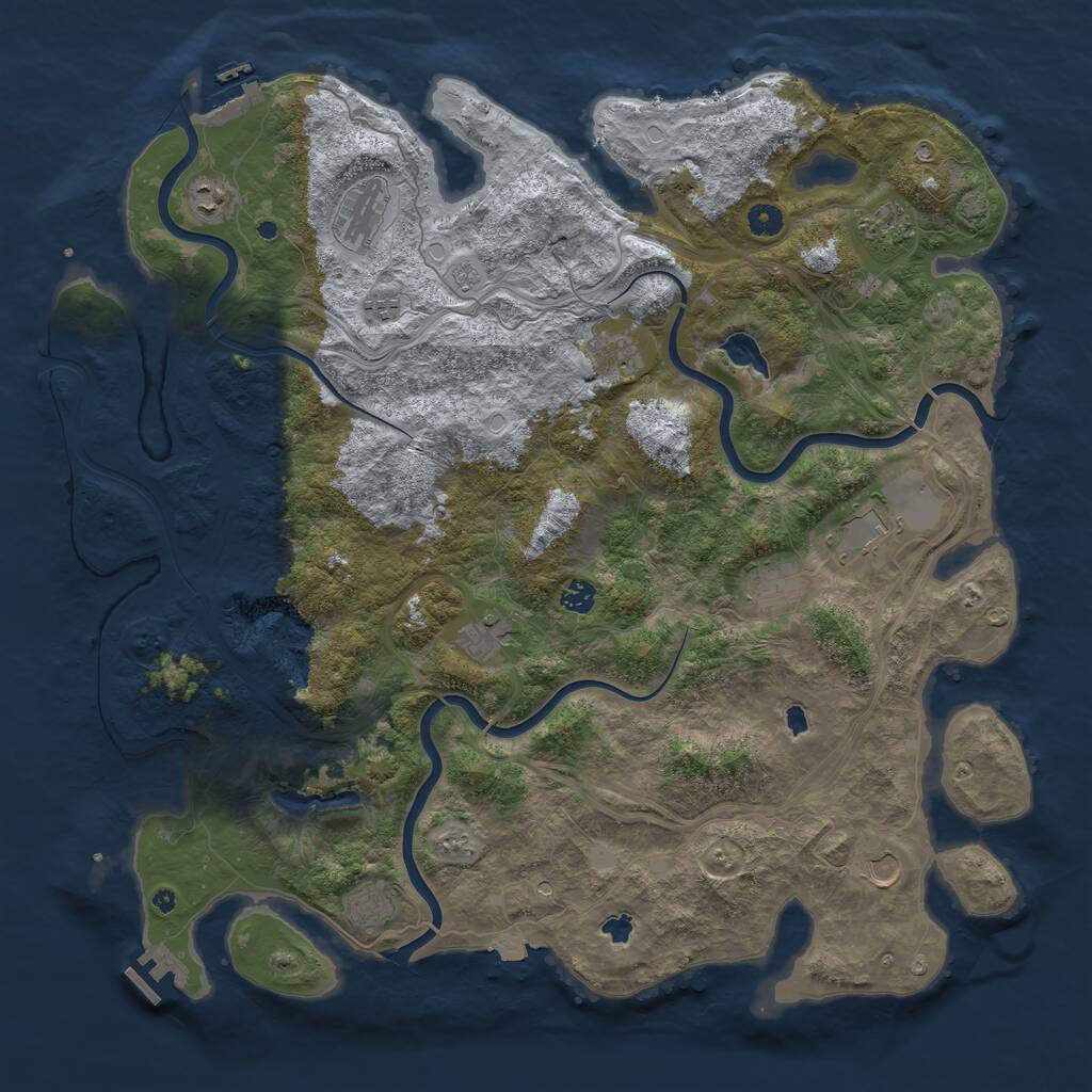 Rust Map: Procedural Map, Size: 4800, Seed: 1657143925, 17 Monuments