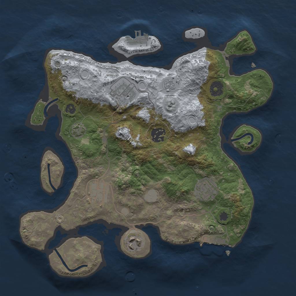Rust Map: Procedural Map, Size: 3000, Seed: 1570430670, 12 Monuments