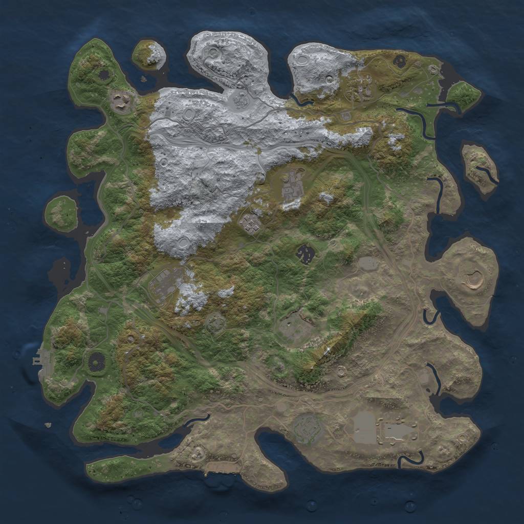 Rust Map: Procedural Map, Size: 4250, Seed: 1818052976, 18 Monuments