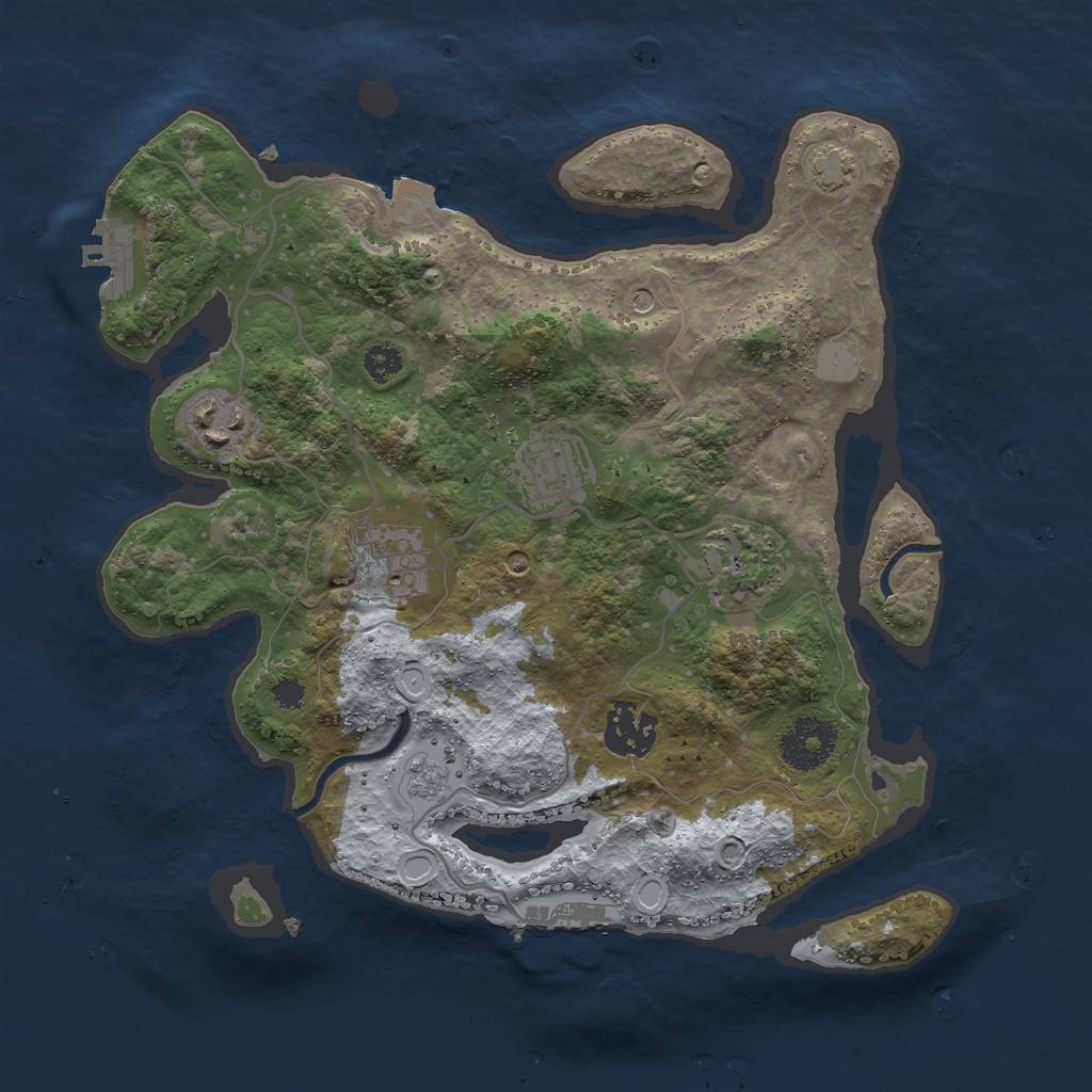 Rust Map: Procedural Map, Size: 3000, Seed: 22657, 13 Monuments