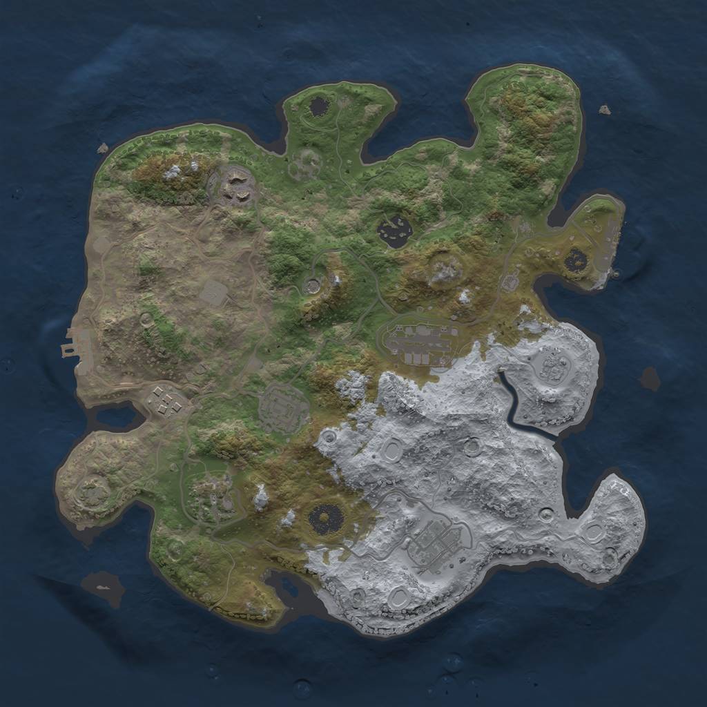 Rust Map: Procedural Map, Size: 3250, Seed: 1623, 15 Monuments