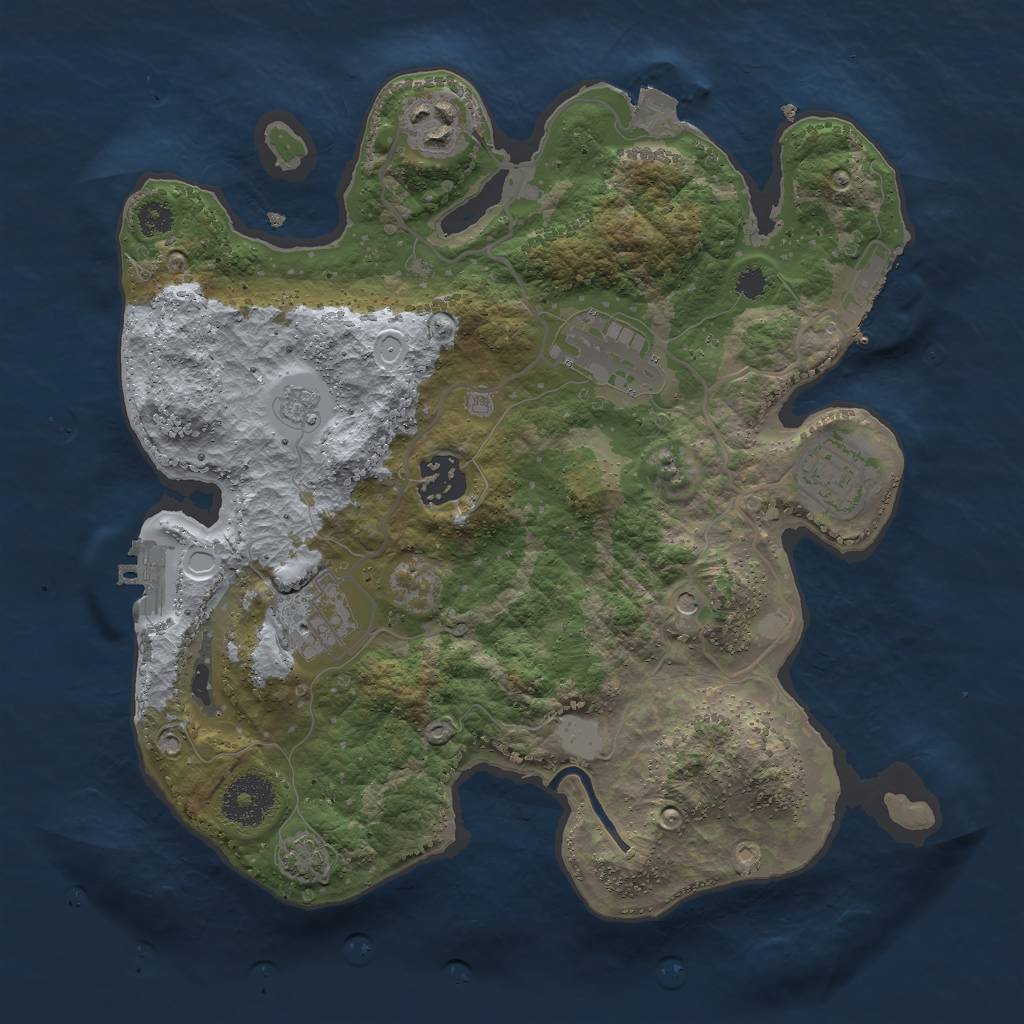 Rust Map: Procedural Map, Size: 3000, Seed: 21386, 13 Monuments