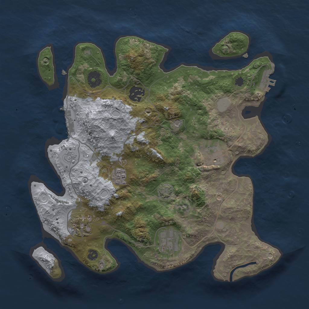 Rust Map: Procedural Map, Size: 3000, Seed: 31200, 13 Monuments