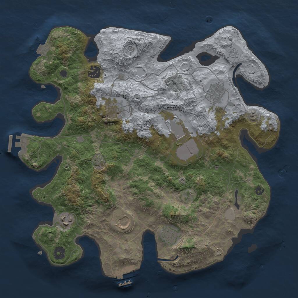 Rust Map: Procedural Map, Size: 3500, Seed: 35228651, 13 Monuments