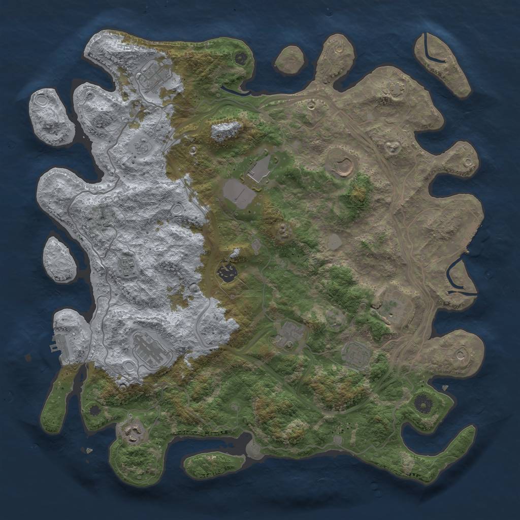 Rust Map: Procedural Map, Size: 4250, Seed: 1244757529, 18 Monuments