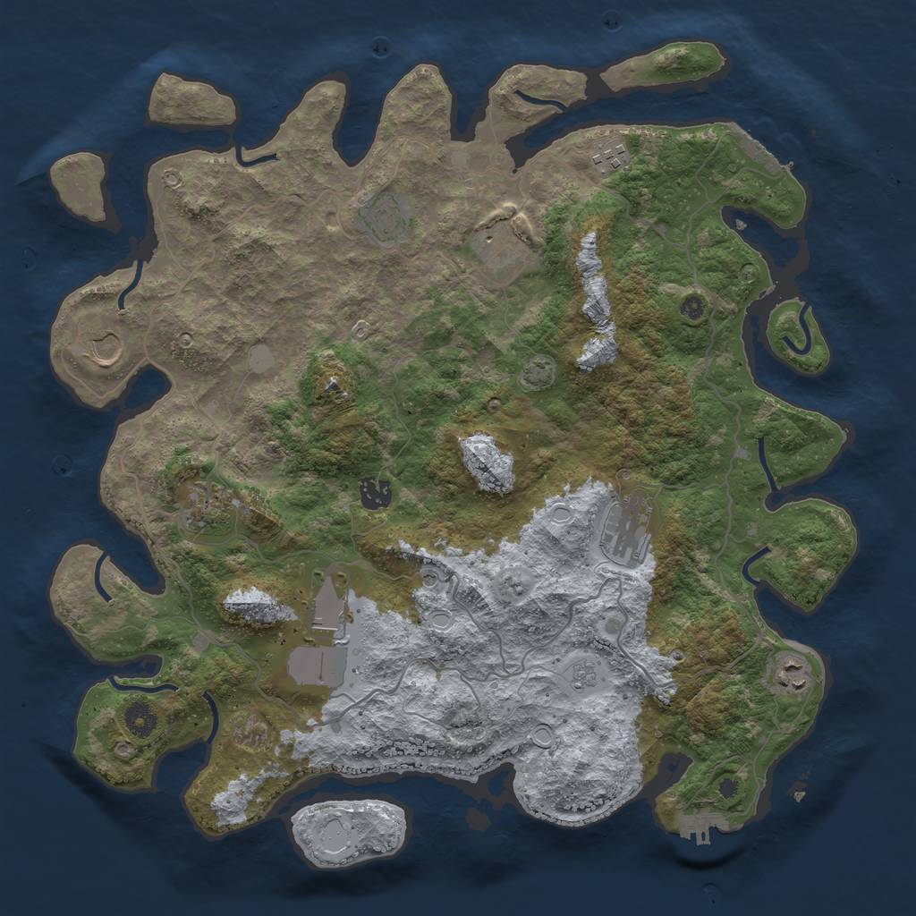 Rust Map: Procedural Map, Size: 4100, Seed: 71562596, 17 Monuments