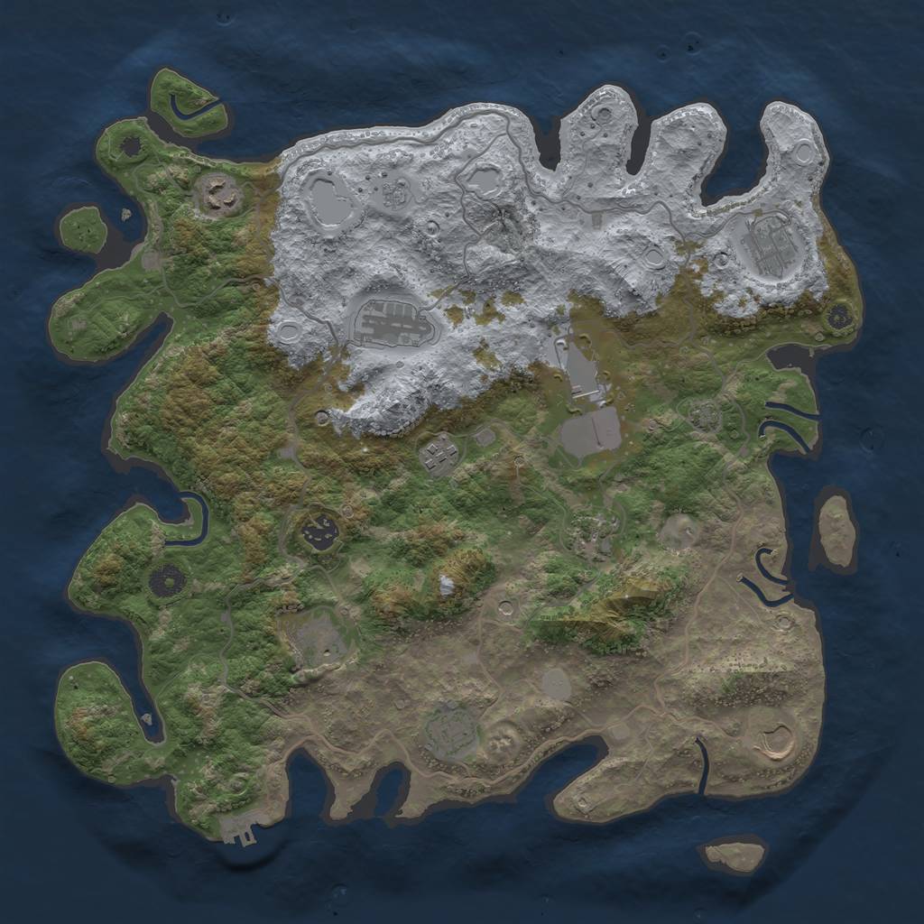 Rust Map: Procedural Map, Size: 4000, Seed: 1634813618, 17 Monuments