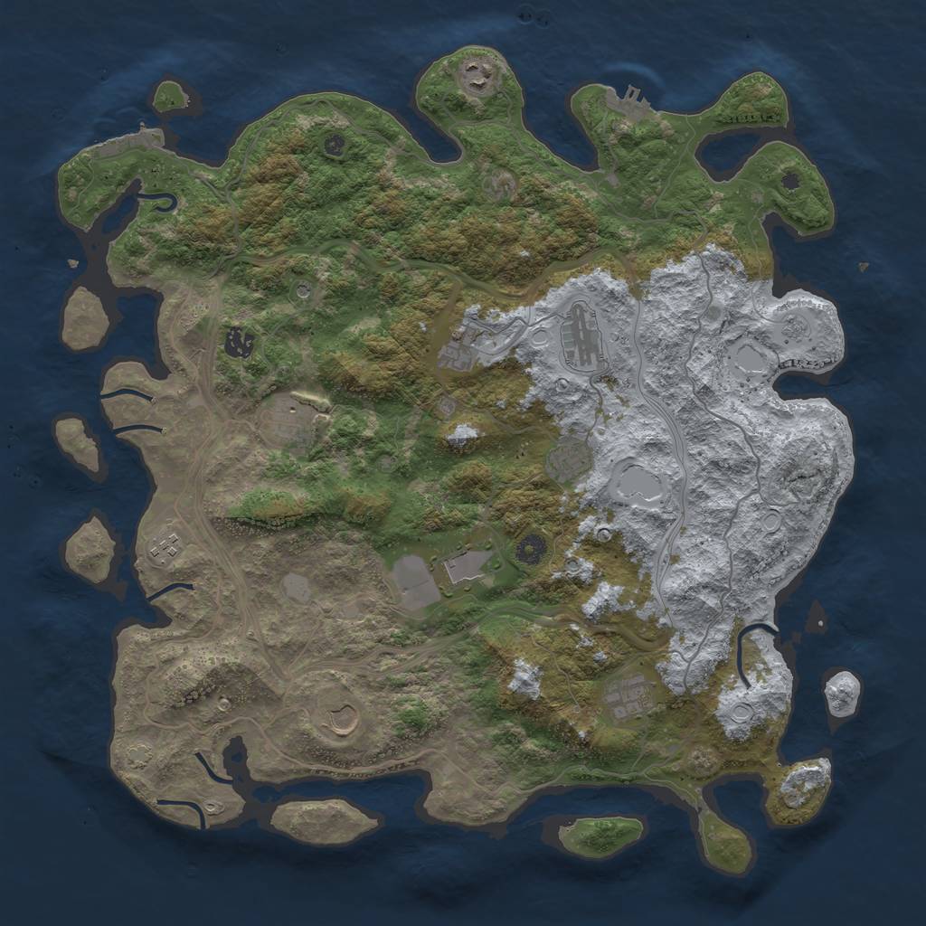 Rust Map: Procedural Map, Size: 4500, Seed: 158783794, 18 Monuments