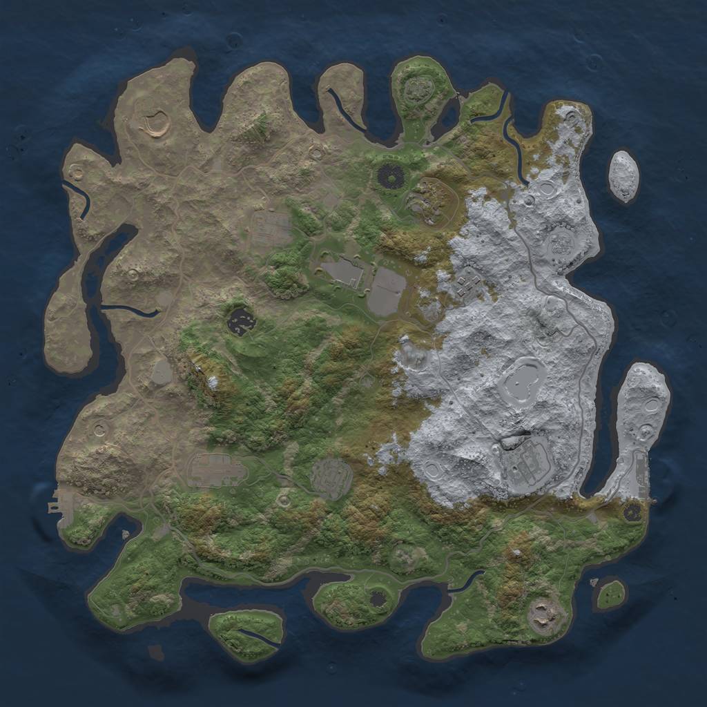 Rust Map: Procedural Map, Size: 4000, Seed: 552838360, 18 Monuments