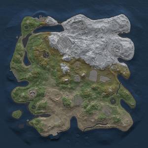 Thumbnail Rust Map: Procedural Map, Size: 3500, Seed: 70138933, 16 Monuments